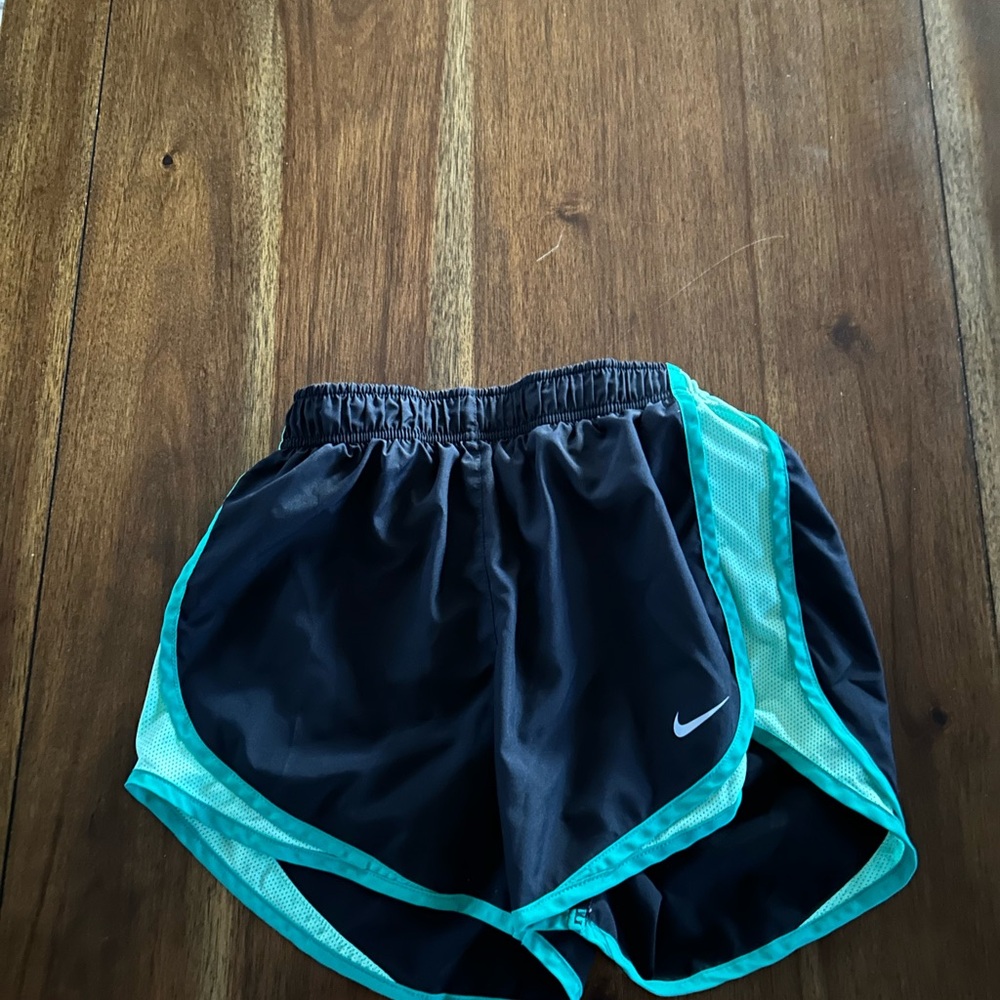 Nike Black and Aqua Running Shorts